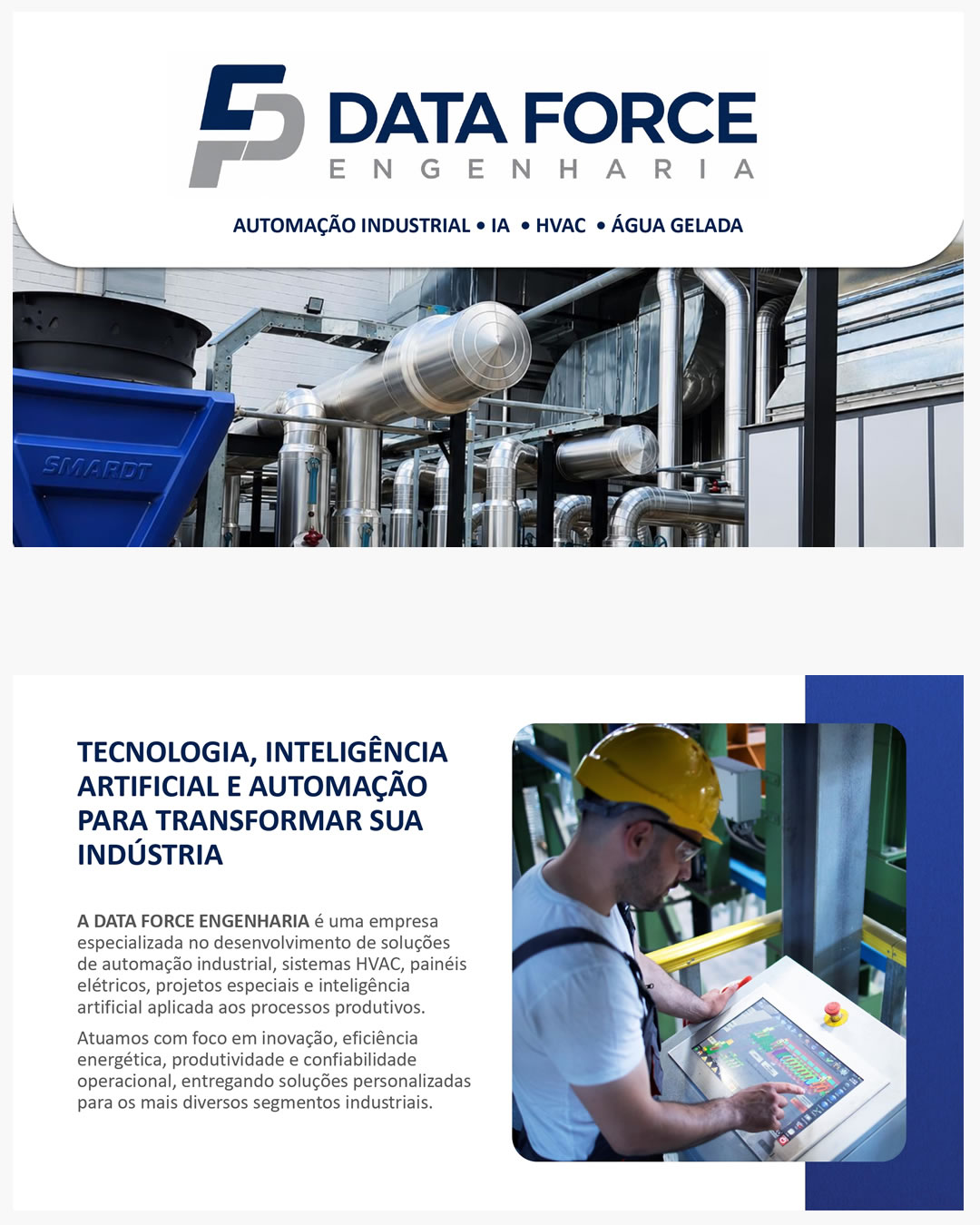 Criação Apresentação Portfólio Empresarial Engenharia Data Force
