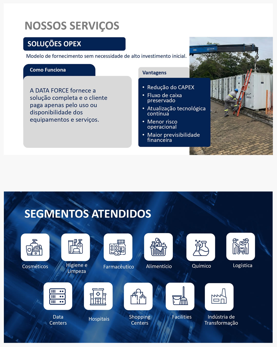 Criação Apresentação Portfólio Empresarial Engenharia Data Force