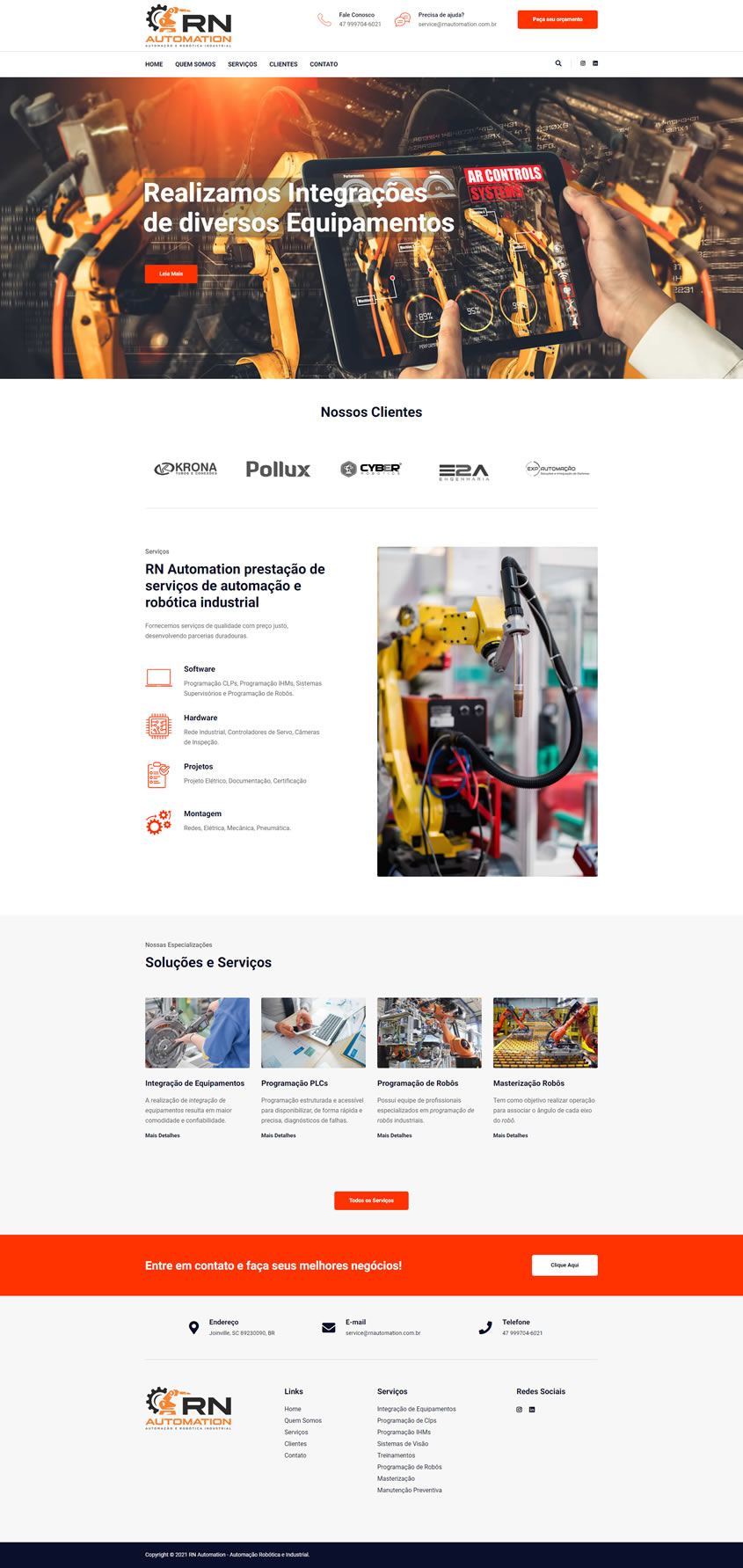 Imagem Criação site automação e robótica industrial
